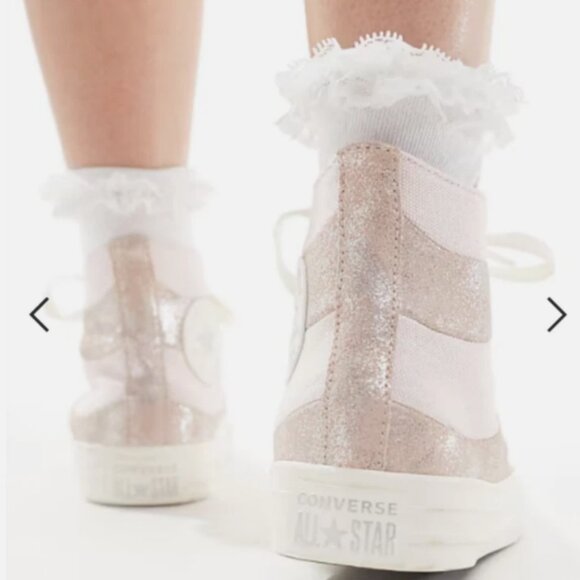 CONVERSE Chuck Taylor All Star Suede & Metallic Canvas High Top Sneaker MSRP$125 - Picture 5 of 16